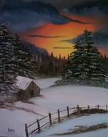 " Sonnenuntergang im Schnee "